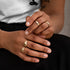 The Leo Half Round Band ~  with Black Diamonds in Silver